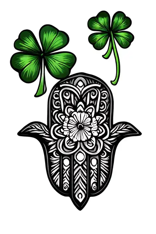 Hamsa With Four Leaf Clover
