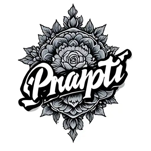 Prapti Name Tatto Design