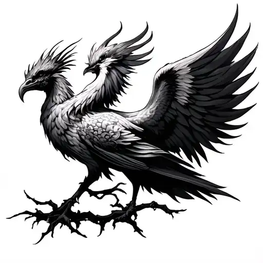 A Tatoo That Represent Pain And New Beginning Like Phenix