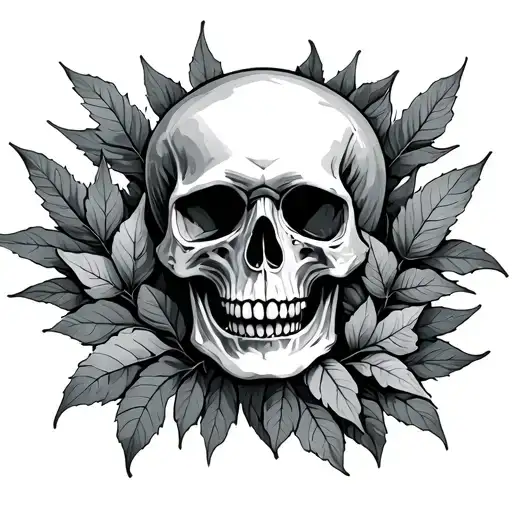 Skull And Leaves