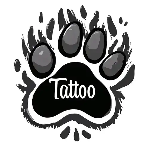 Dog Paw Print With The Word