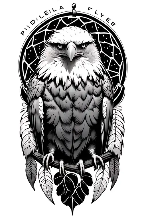 Eagle With Philadelphia Flyers And Dream Catcher