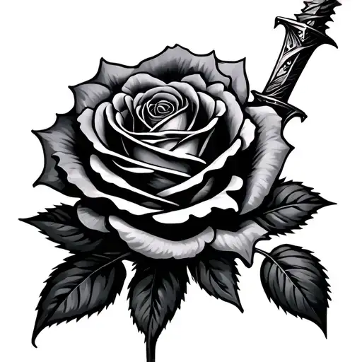 Dagger Stabbing Rose