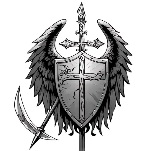 Orthodox Christian Archangel Michael Russian Spear And Shield