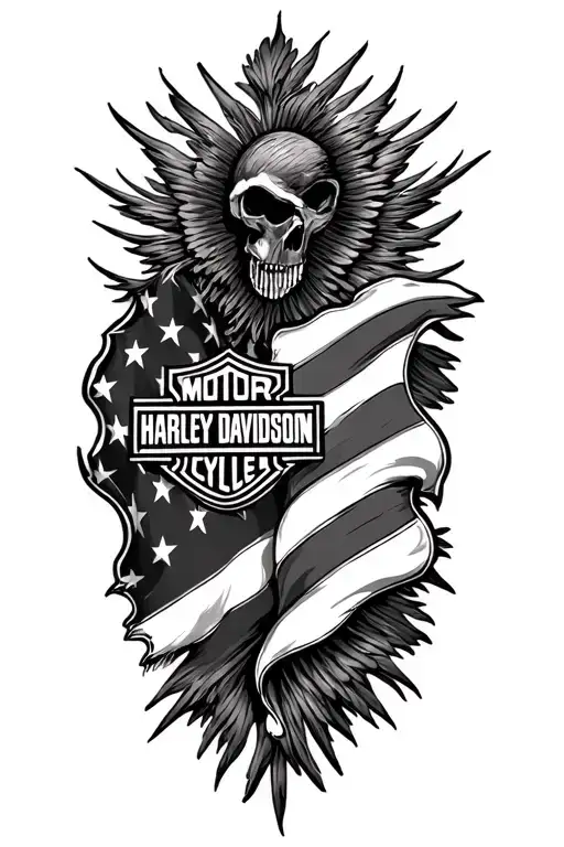 Harley Davidson Michigan Flag Intertwined