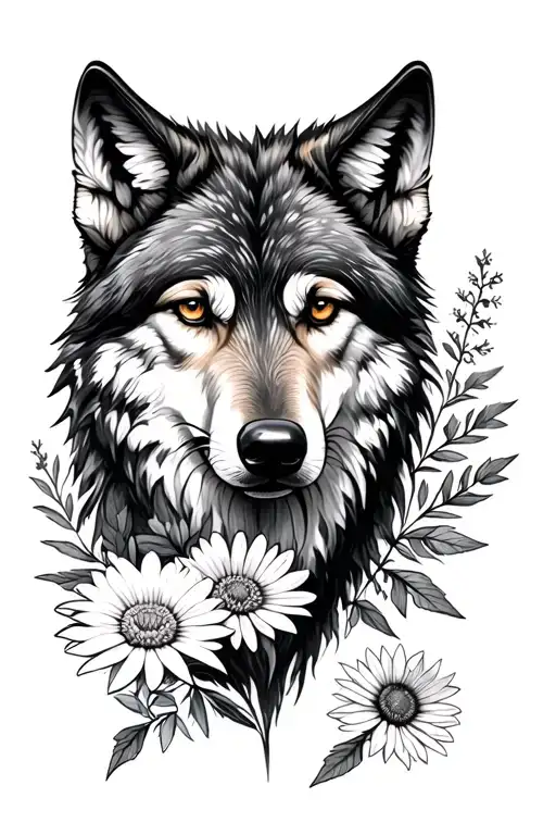 Wolf And Aster Flowers