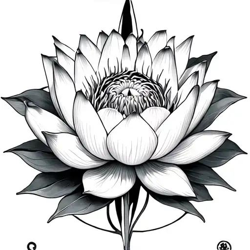 Lotus Flower In A Compass