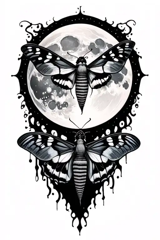 Moon With Moth