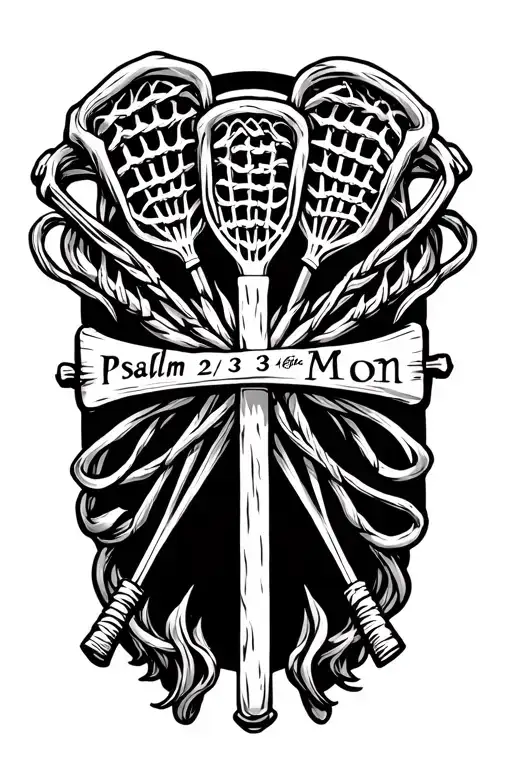 Psalm 23 Cross Mom Lacrosse Stick Intertwined