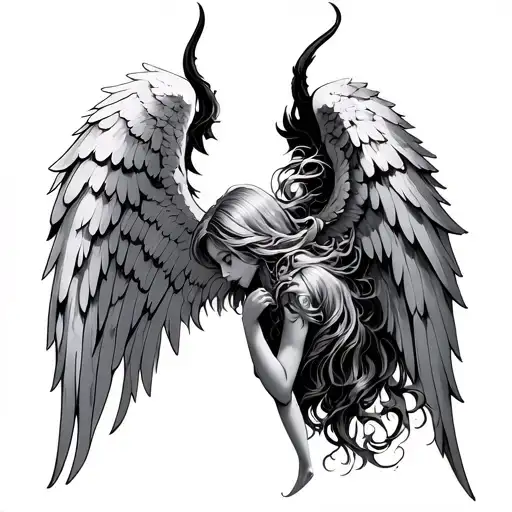 Angel Vs Demon Wings