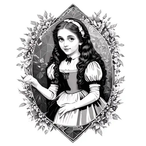 Alice In Wonderland With Geometrical Pattern Fillers