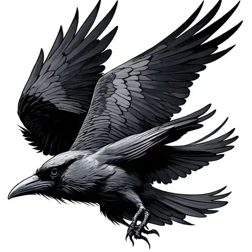 Odin's Raven Flying