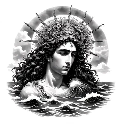 God Looking Over Sea