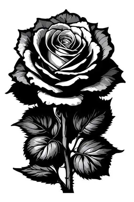 A Horizontal Rose With A Long Stem Rose