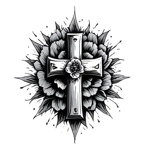 Blackout Cross Hand Tattoo Coverup