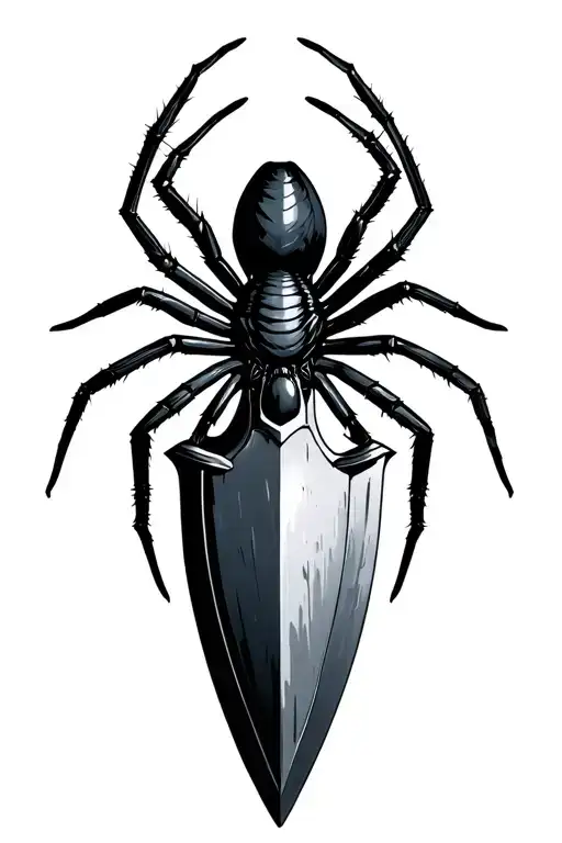 Rustic Dagger With Blackwidow Spider