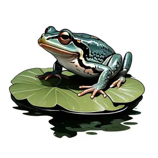 Frog Sitting On Lilly Pad