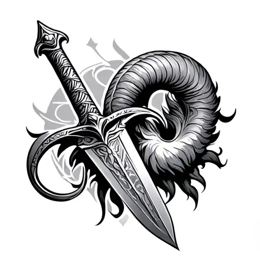 Zodiac Aries With Sword