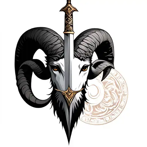Zodiac Aries With Sword
