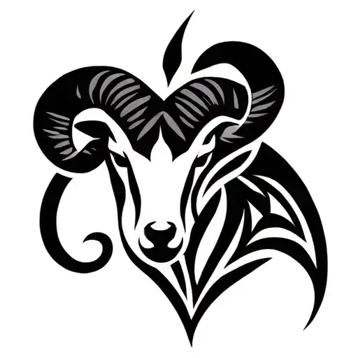 Aries Sign Tribal Design