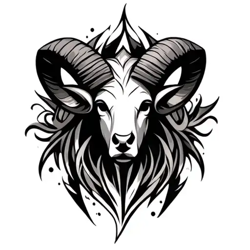 Aries Sign Tribal Design