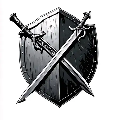Shield And Sword Intertwined