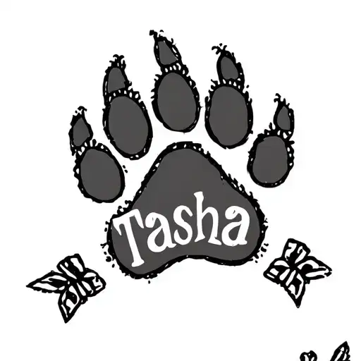 Paw Print Wording Tasha
