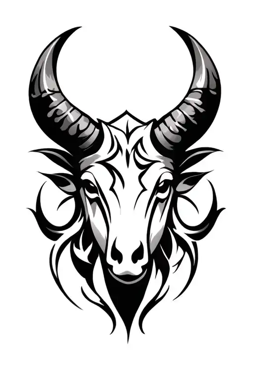 Aries Sign Tribal Design