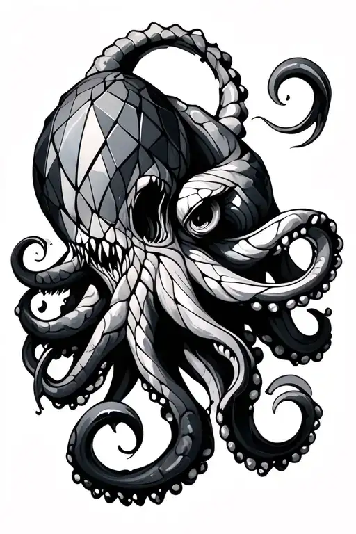 Stylized Kraken Geometric Shapes