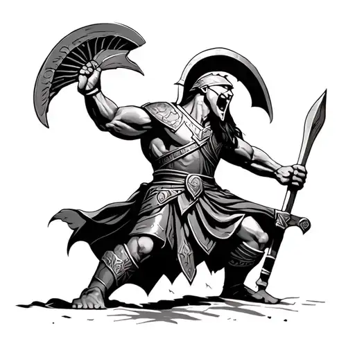 Shouting Spartan Warrior
