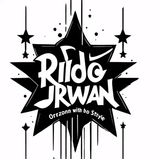 5 Vertical Stars And Writing Rido Irwan Orizontal Down With Style Lettering