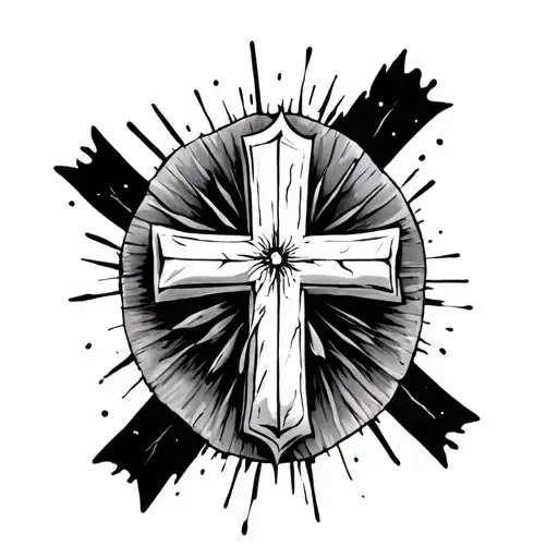 Womb Tattoo With Cross