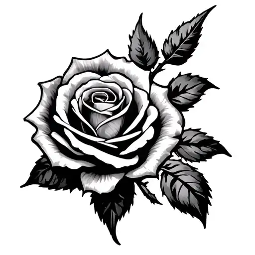 Christian Cross Rose At The Bottom