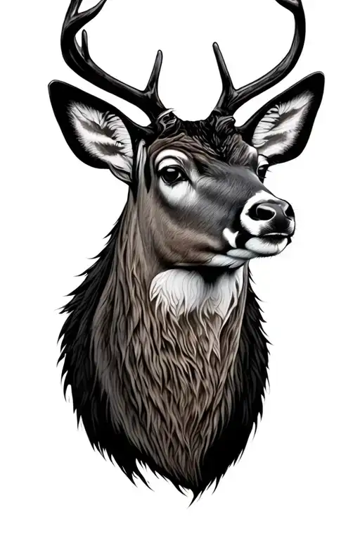 Male Deer Looking Straight