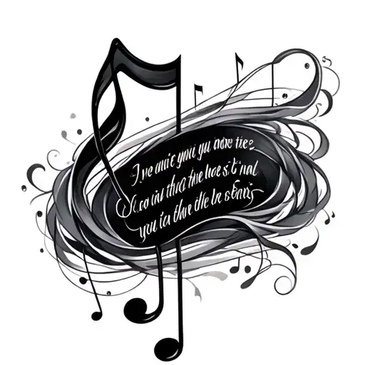 Music Note With Poem Written In The Shape