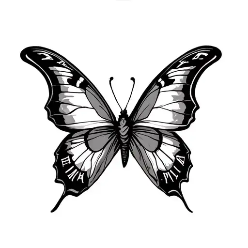 Butterfly With Roman Numerals