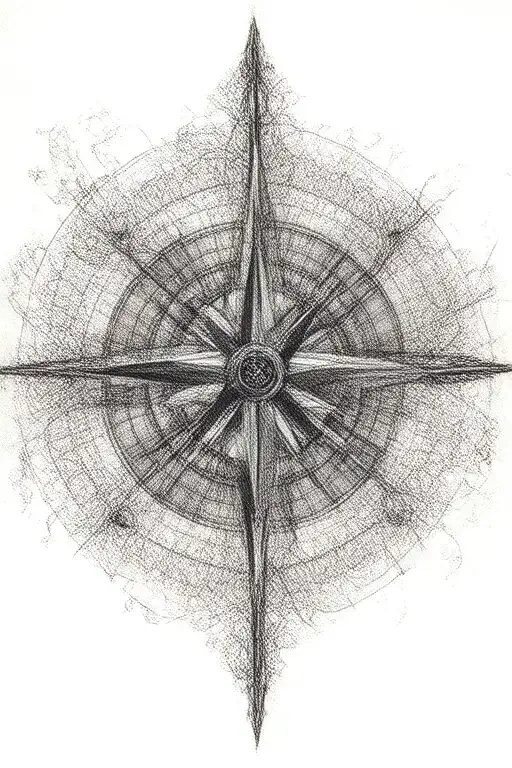 Map With Compass Rose With Intricate