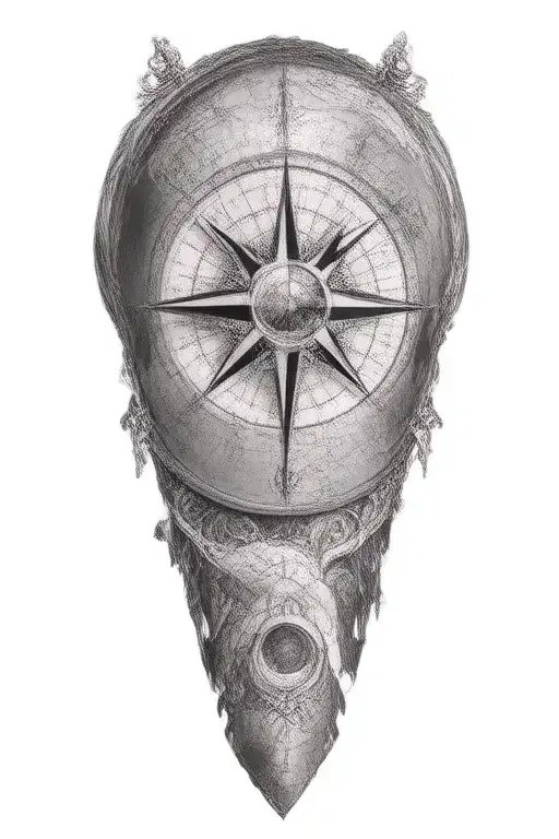 Map With Compass Rose With Intricate