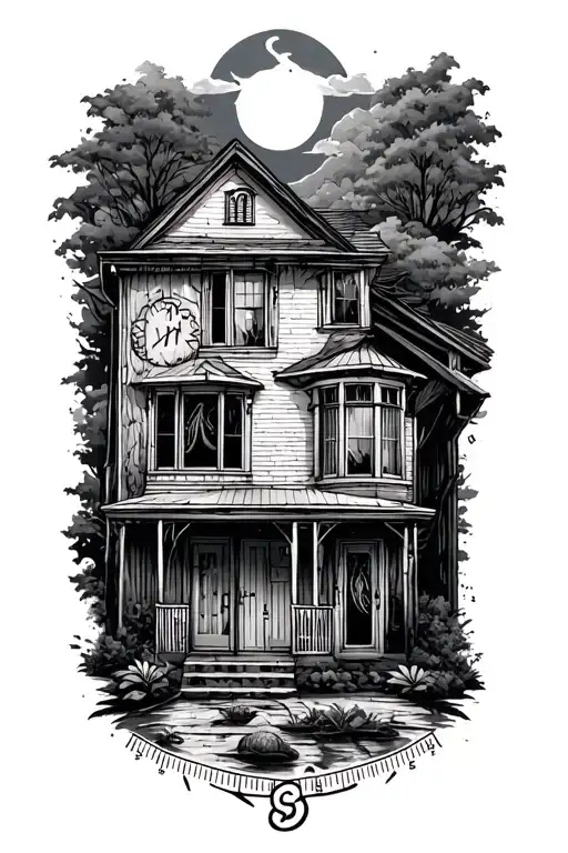 Coordinates Tattoo Design Featuring Symbolism Of Home