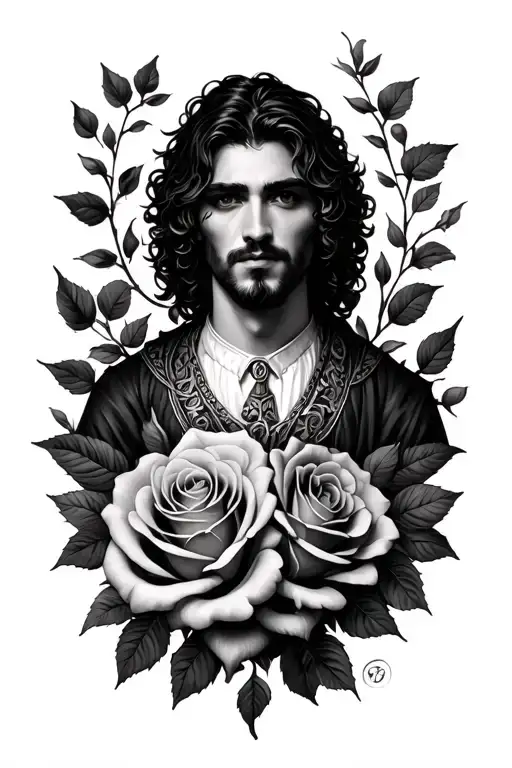 Christian Criss With Roses Surrounding