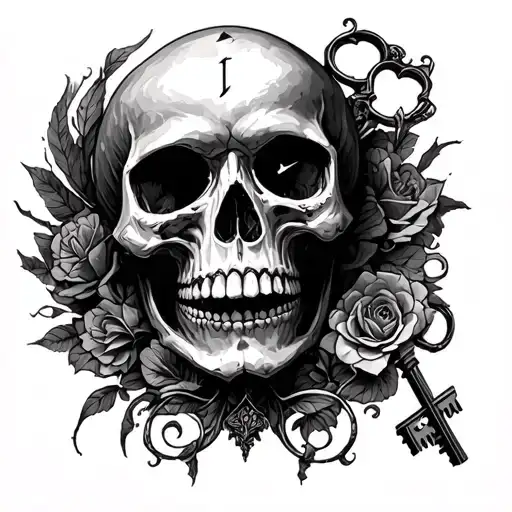 Scull Clock Sceloton Key