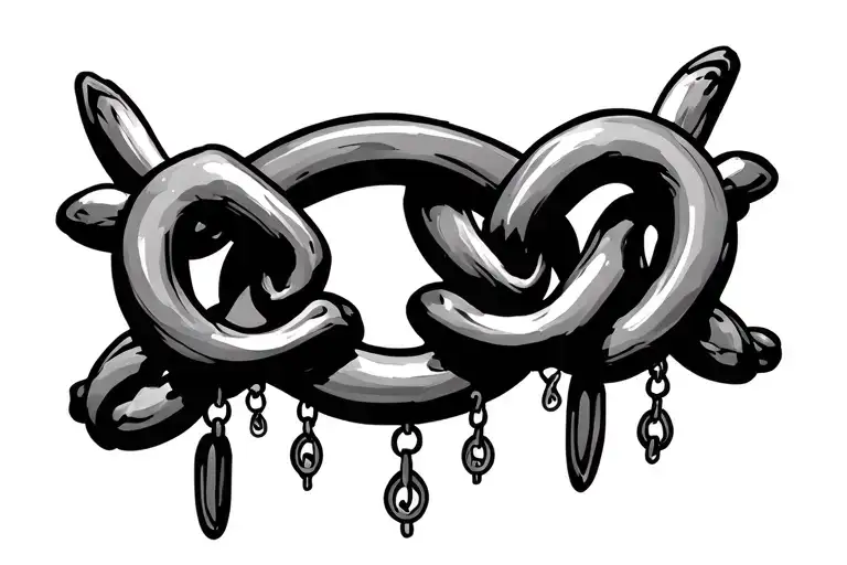 Fine Line Chain With Loops And Hanging Pieces