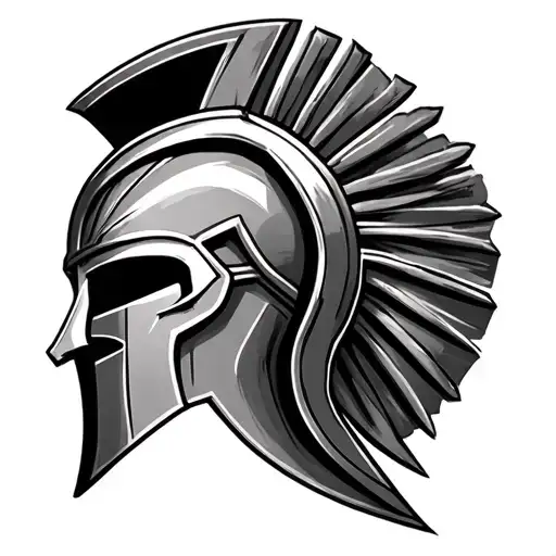 Spartan Helmet Tattoo Design