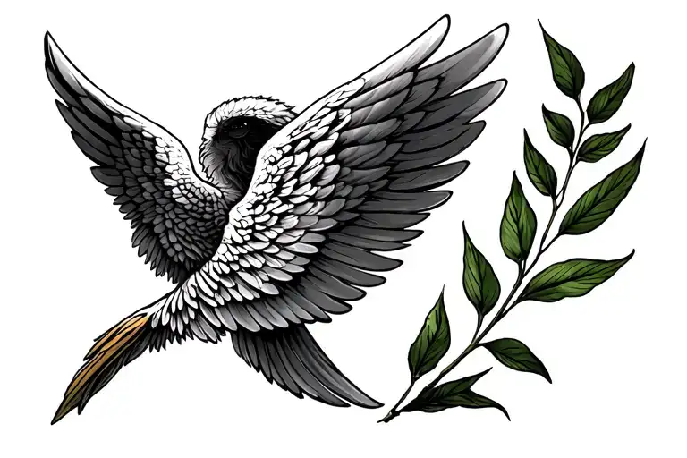 Rye Plant And Drawing Of Angel Wing