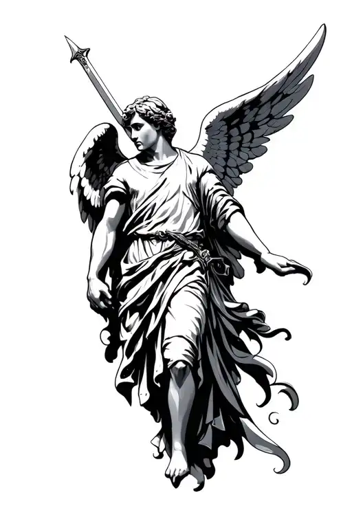 Guardian Angel Holding A Sword