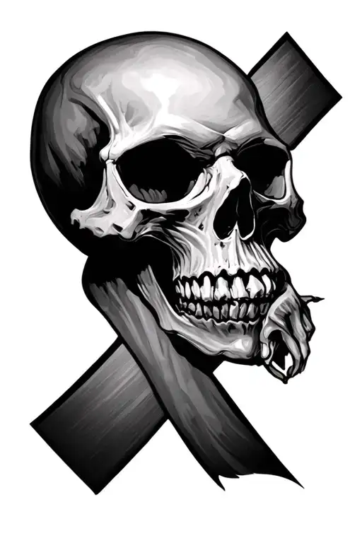 Death Skull X Arm Tattoo Design