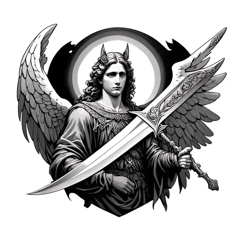 Guardian Angel Holding A Sword