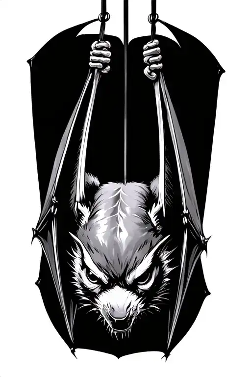 Bat Hanging Upside
