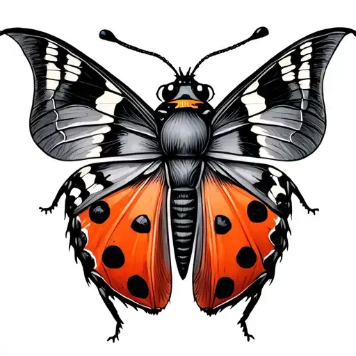 Moth And Ladybug Tattoo idea