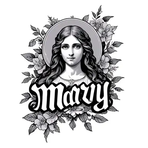 Mary Name Written Tattoo idea